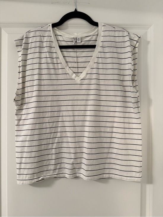 Nordstrom Tops - Nordstrom White Tank Top with Thin Black Stripes